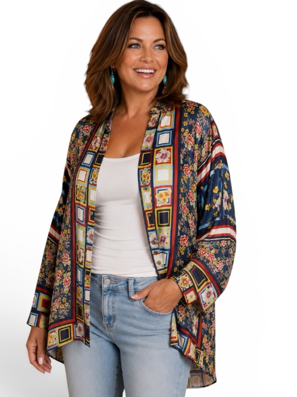 Johnny Was Delphine silk blouse NWT